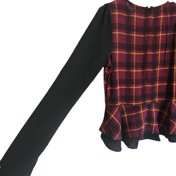 Romeo and‎ Juliet Couture Plaid Peblum Blouse Women's Size Medium - Picture 3 of 4